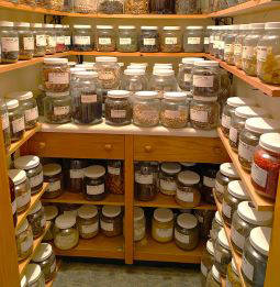 Photo of part of our Chinese herb pharmacy.